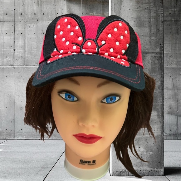 Disney Minnie Mouse Red and Black Polka Dot Bow Cap main image 6